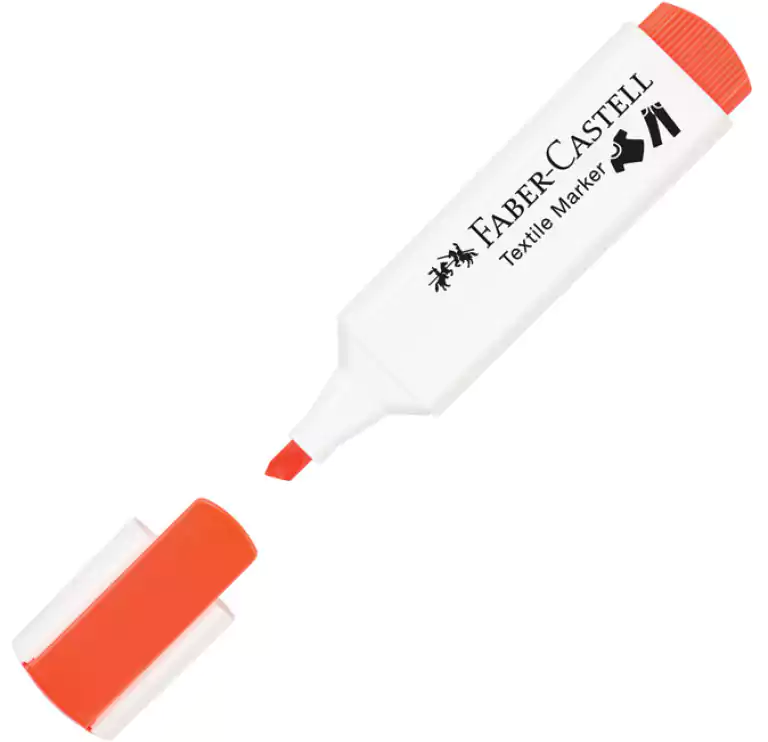 Faber Castell Marker Pen, chisel tip, Permanent, Light Orange