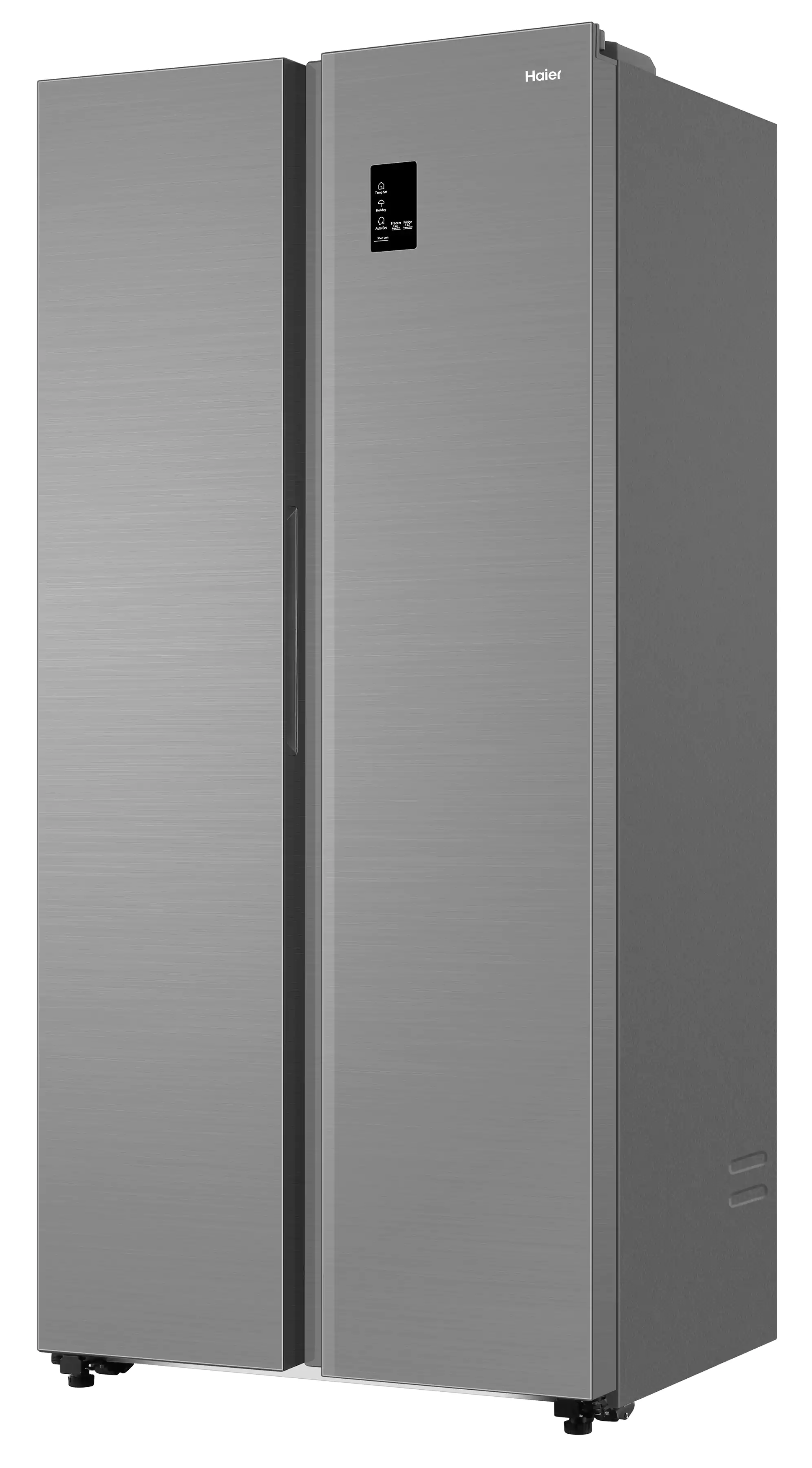 Haier Side by Side refrigerator, no frost, 490 litres, inverter, 2 doors, touch screen, silver