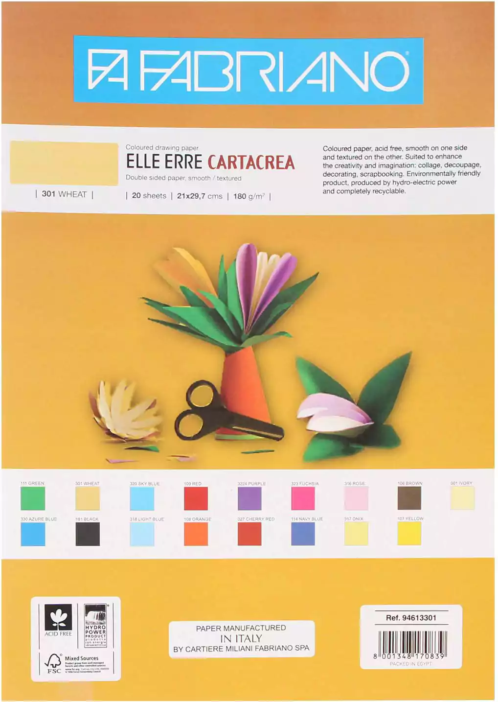 Fabriano Elle Erre Drawing Paper, 21x29.7 cm, 180 gm, 20 Sheets, Wheat