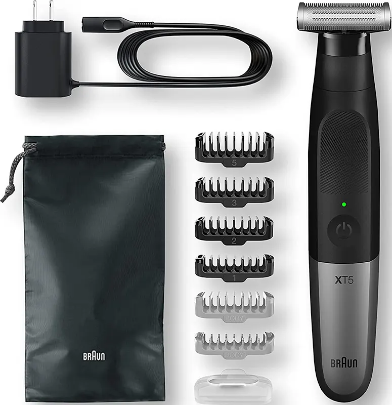 Braun Electric Hair Clipper for men, Wet & Dry use, Rechargeable, Black × Silver, XT5200