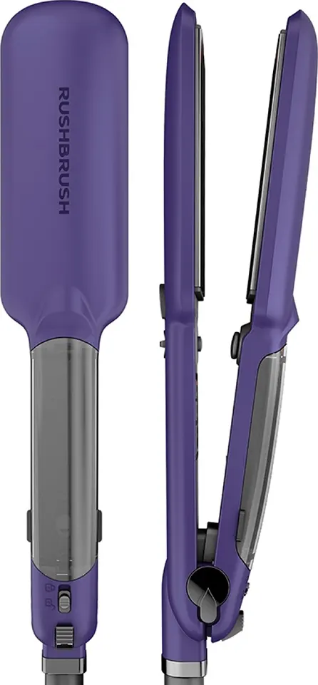 Rush Brush X6 Hair Straightener, Ceramic Tourmaline Plates, Steam Technology, 235℃, Purple