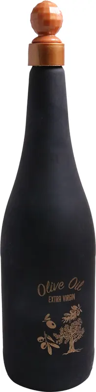 زجاجة مياه زجاج للثلاجة 1 لترغطاء كبس أسود - S-973