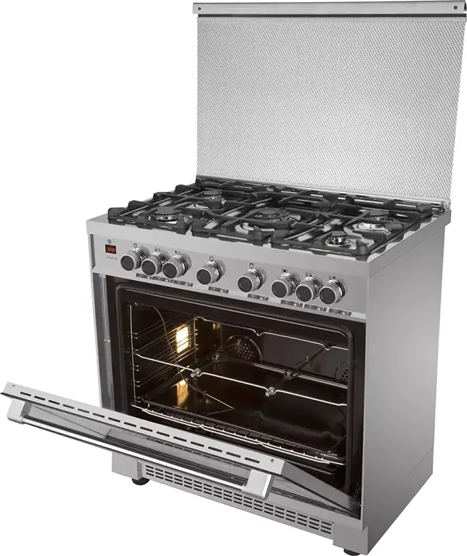 Kiriazi Premier Smart Cooker, 90 x 60 cm, 5 Burners, Full Safety, Stainless, 90FC9