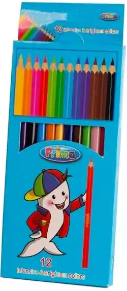 Prima Wood Color Palette, Set of 12 Long Colors, Assorted Colors