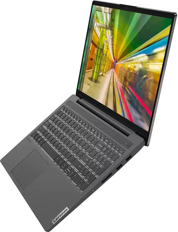 لاب توب لينوفو ايديا باد 5، معالج Intel® Core™ i7-1165G7، الجيل الحادي عشر، رامات 8 جيجابايت، 512 جيجابايت SSD هارد، NVIDIA® GeForce MX450  2GB، شاشة 15.6 بوصة FHD، رمادي جرافيت