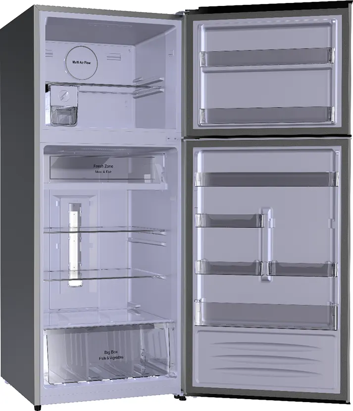 Fresh Refrigerator, No Frost, 471 Liters, 2 Doors, Digital Display, Stainless, FNT-M580YT
