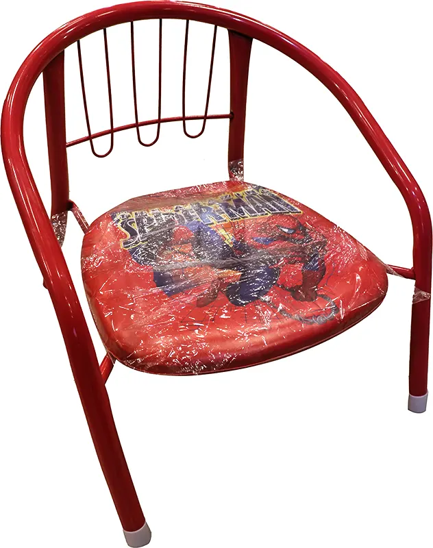 كرسي أطفال معدن رسمة سبايدرمان - أحمر
