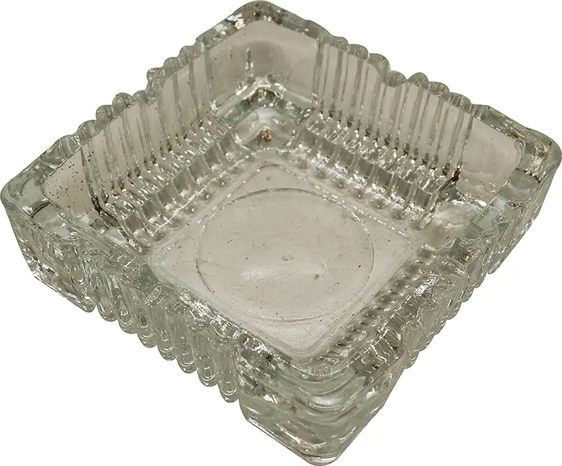 Square glass ashtray