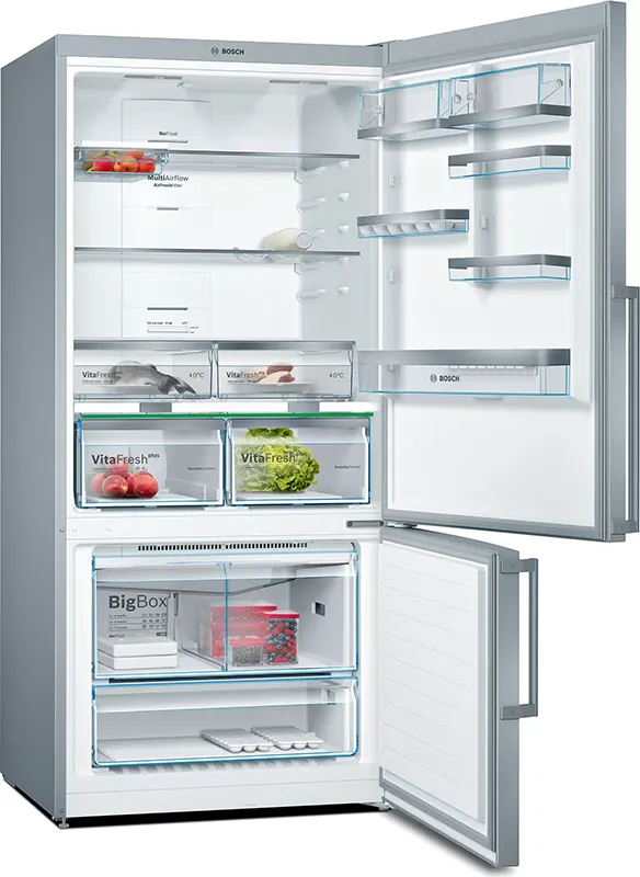 ثلاجة بوش كومبي، نوفروست، 619 لتر، 2 باب، ديجيتال، استانليس، KGN86AI3E8