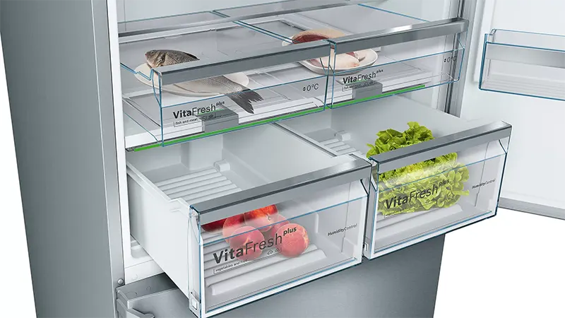 ثلاجة بوش كومبي، نوفروست، 619 لتر، 2 باب، ديجيتال، استانليس، KGN86AI3E8