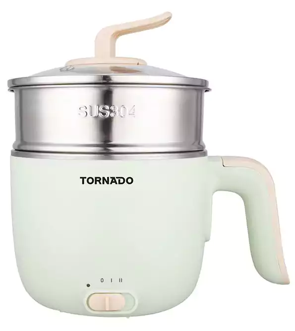 حلة كهربائية تورنيدو 1.2 لتر ، 600 وات ، أخضر نعناعي × بينك TNC-600