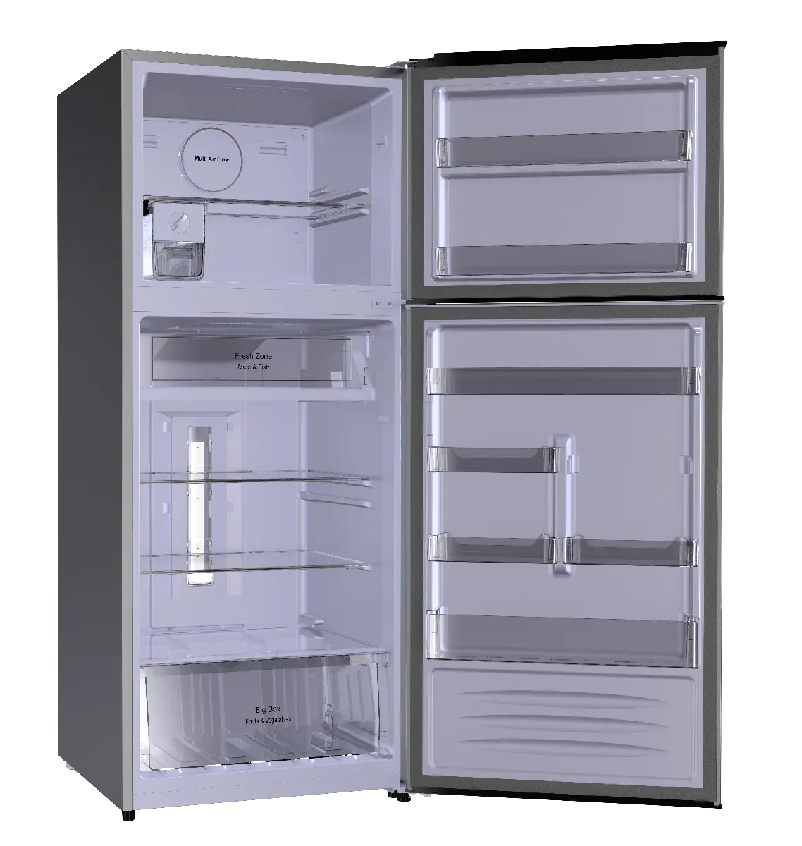 Fresh Refrigerator, No Frost, 426 Liter, 2 Doors, Digital Screen, Black, FNT-M540YB