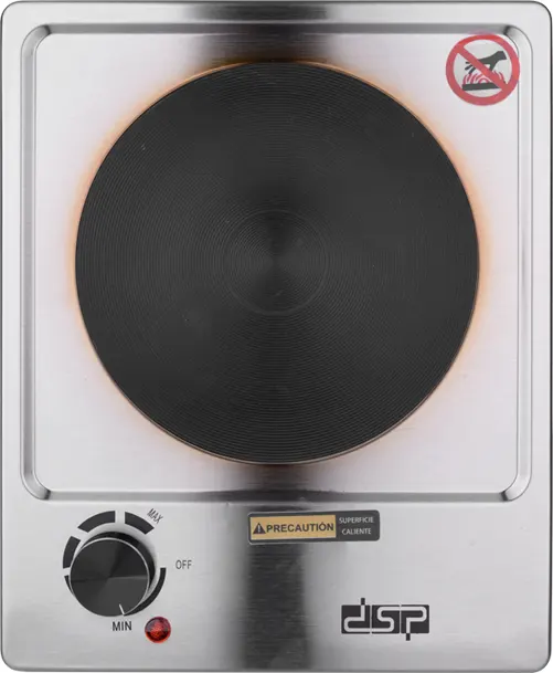 بوتجاز مسطح كهربائي دي إس بي، عين واحدة، 1000 وات، استانلس ستيل، KD4046