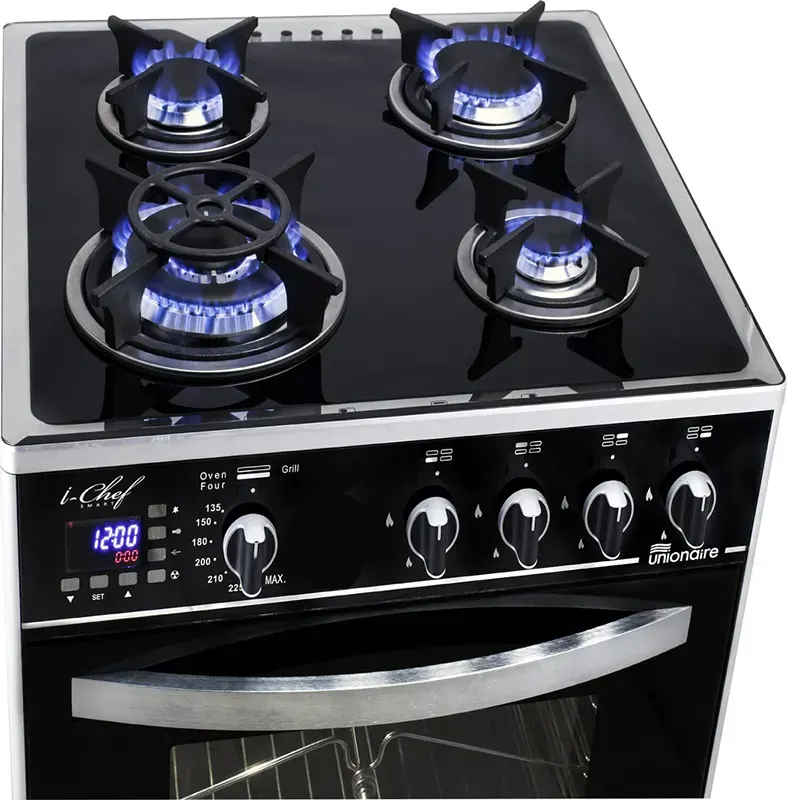 بوتاجاز يونيون تك اي شيف سمارت، 60 × 60 سم ، 4 شعلة،أمان كامل ،ديجيتال، أسود، C6060GS-AC-383-IDSHS