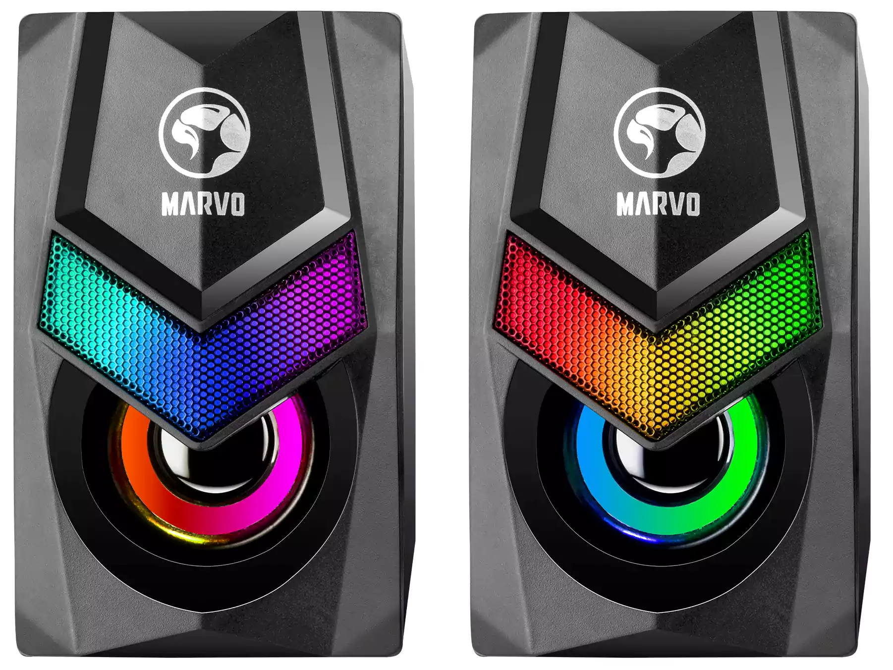 Marvo Gaming Headphones, 6 Watt, 2 Pieces, RGB Light, Black, SG-118