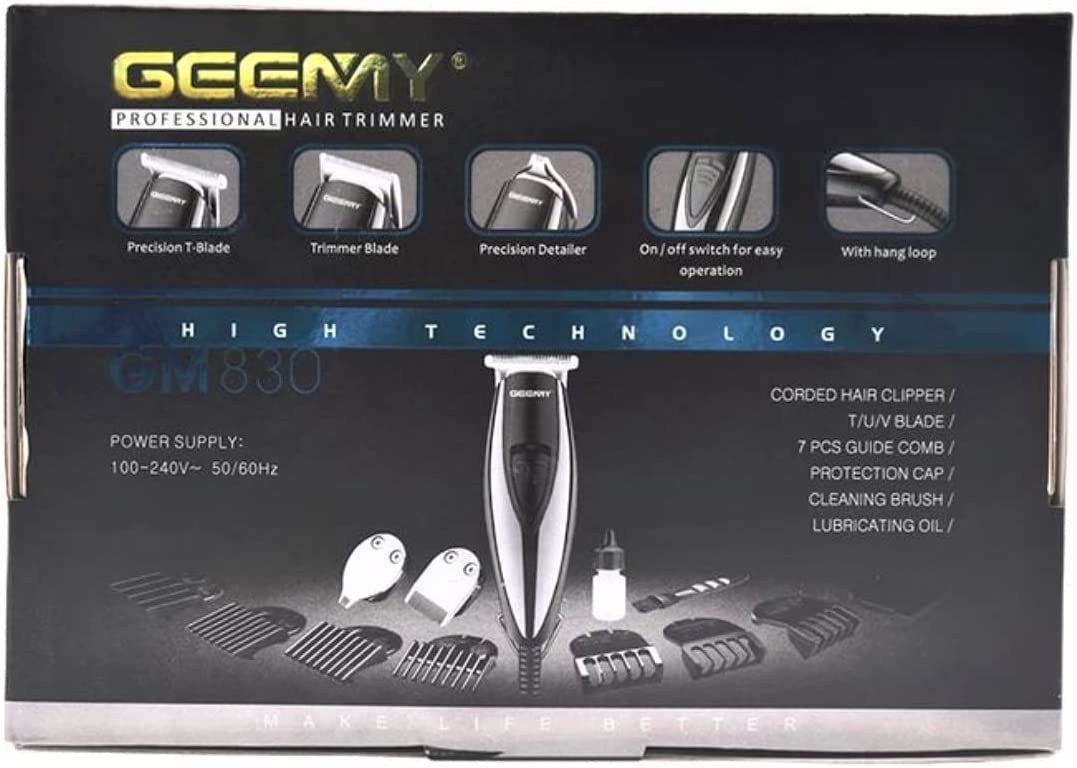 Geemy Electric Hair Clipper for men, Black, GM-830