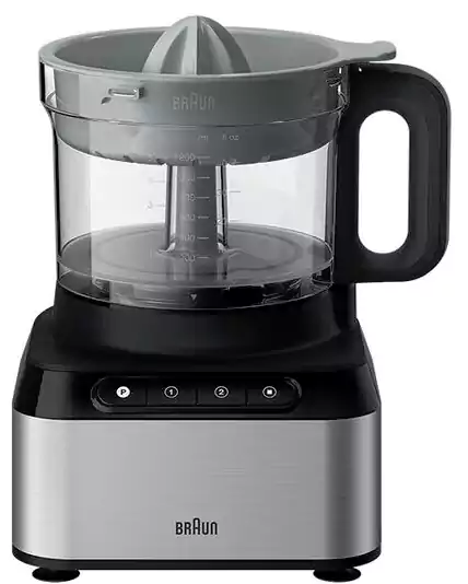 Braun PureEyes Food Processor, 800 Watts, 2 Liter, Multi function, Dark Silver, FP 3235 SI