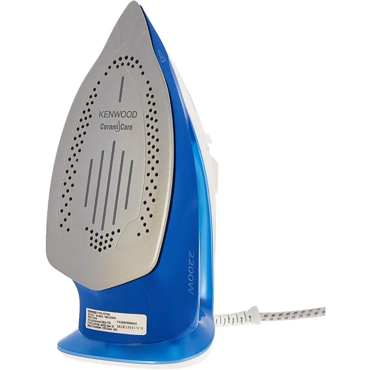 Kenwood Steam Iron, 2200 Watt, White and Blue - STP60.000WB