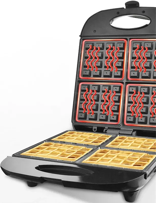 DSP Waffle Maker, 1400 Watt, Black KC1160