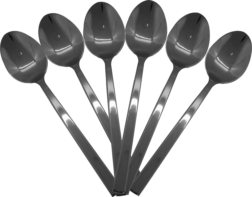 طقم معالق أستنالس فضي 6 قطع كبير للطعام - سيلفر