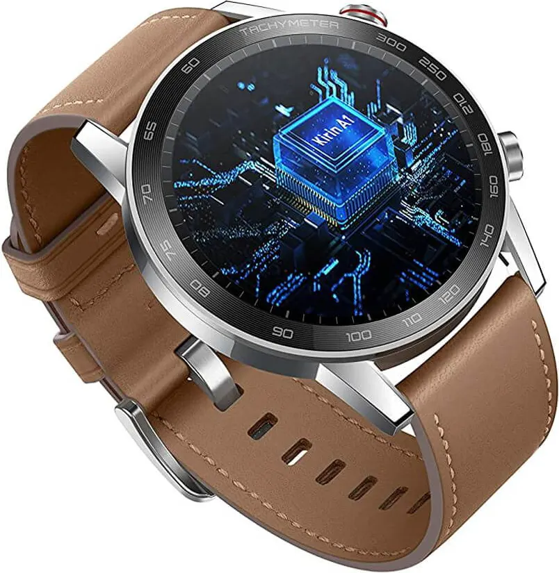 Honor Magic 2 Smart Watch, Bluetooth, 1.39 Inch Touch Screen, Water Resistant, 455 mAh Battery, Health Tracking System, 46 mm Brown Flex, MNS-B39