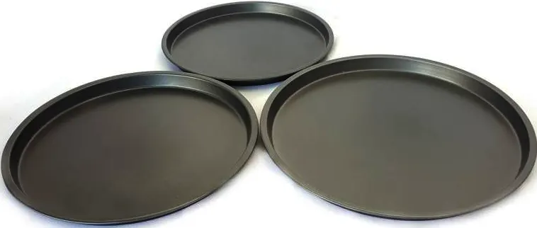 Trueval Non-Stick Pizza Pan Set of 3 Pieces - Black