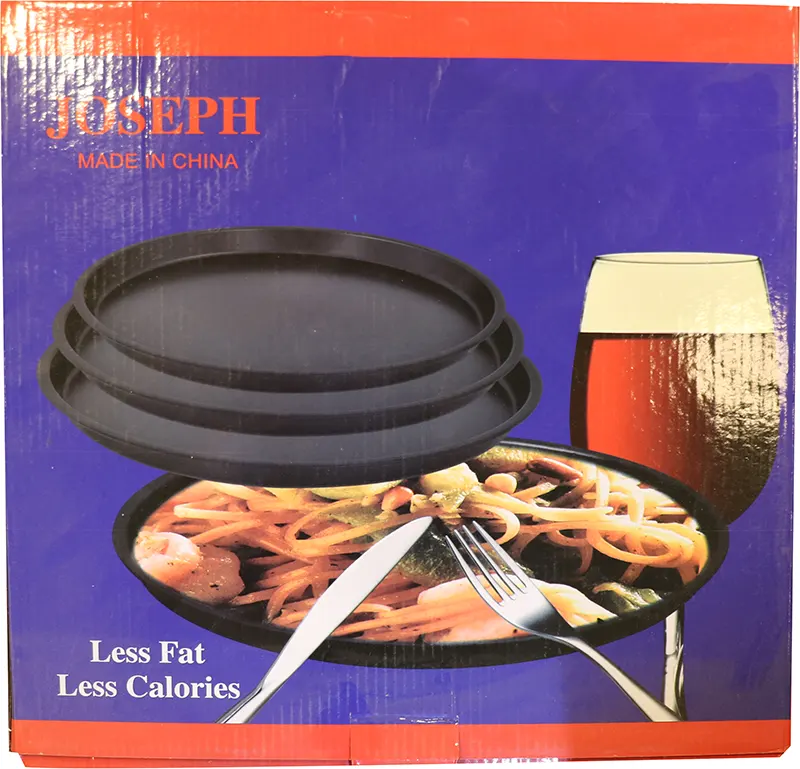 Trueval Non-Stick Pizza Pan Set of 3 Pieces - Black