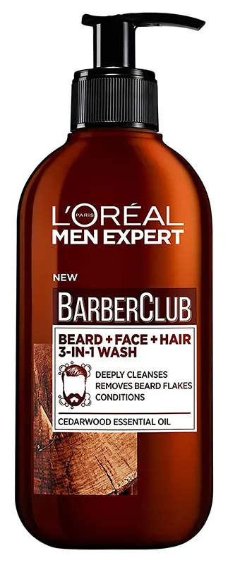Barber Club L'Oreal Expert Men's 3-in-1 Face , hair and Beard Wash 200 ml
