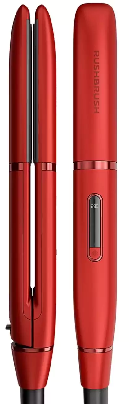 Rush Brush Hair Straightener & Curler, Ceramic plates, 230 ℃, Red, X1 LITE