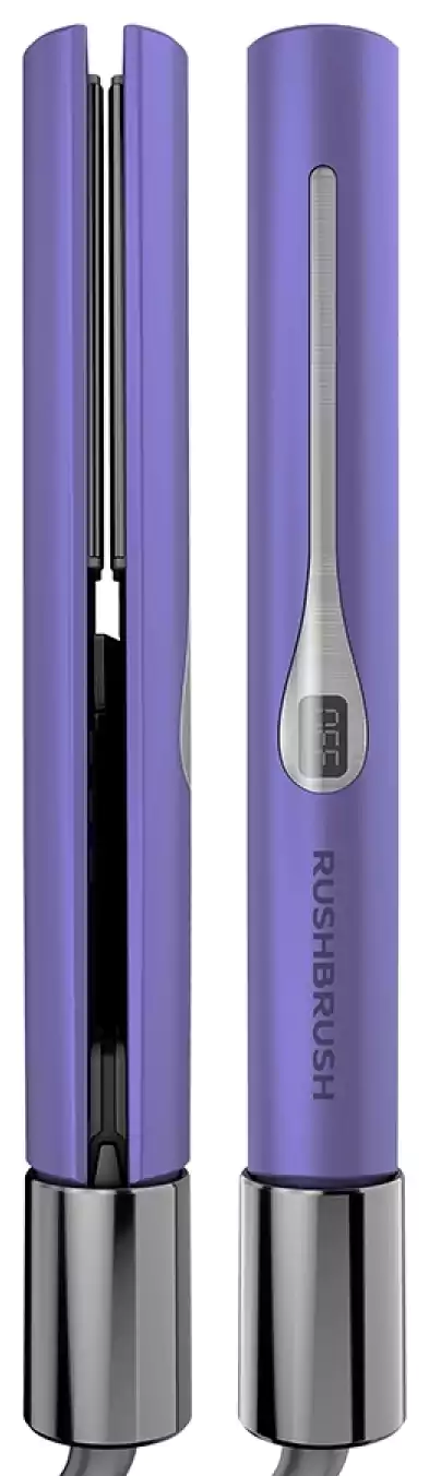 مكواة فرد وتجعيد الشعر راش برش، ألواح سيراميك، تقنية الأيونات السالبة، 230 درجة سيلزيوس، بنفسجي، X2