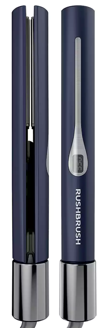 مكواة فرد وتجعيد الشعر راش برش، ألواح سيراميك، تقنية الأيونات السالبة، 230 درجة سيلزيوس، أزرق نيلي، X2