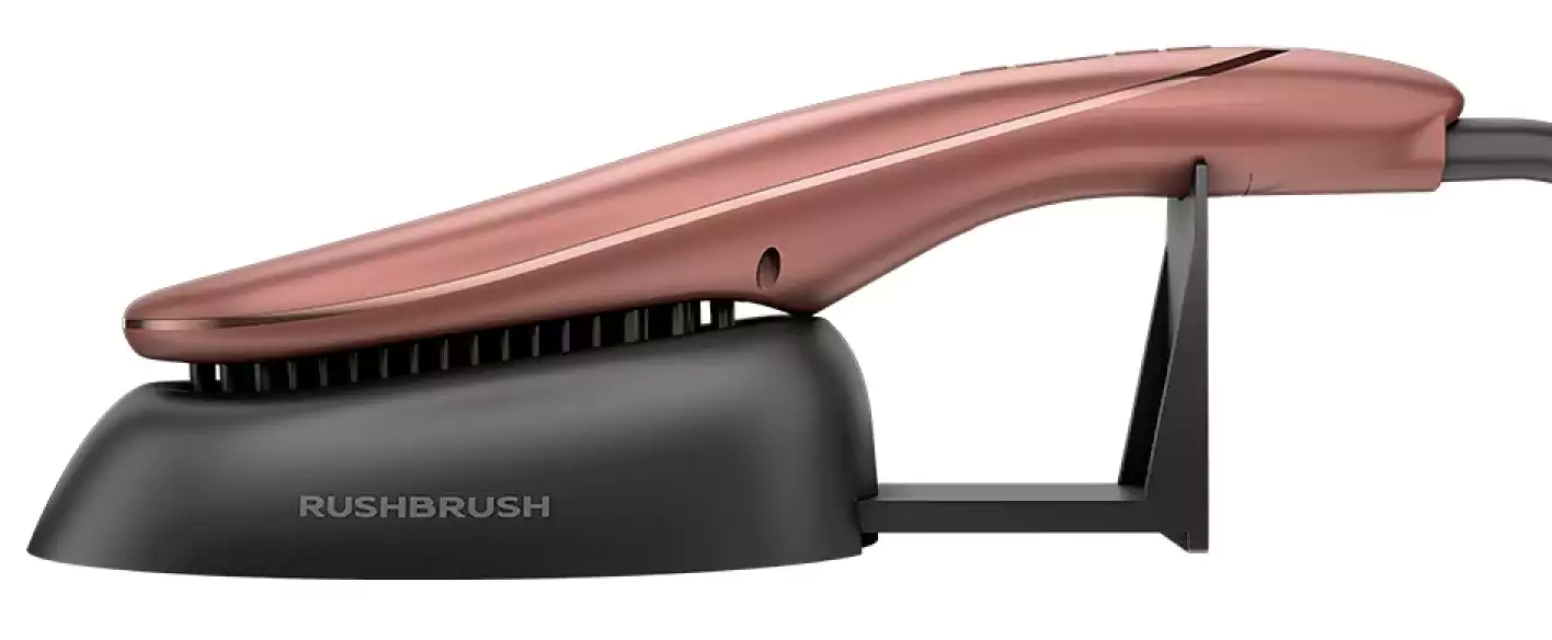 Rush Brush Electric Hair Straightening Brush, Rose Gold, S3