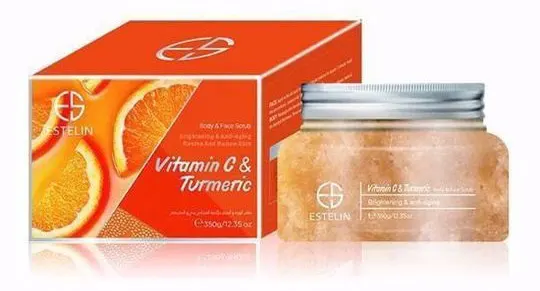 مقشر وجه وجسم فيتامين سى وكركم من إيستلين  350 جم