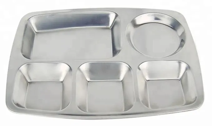 طبق تقديم الطعام مقسم- استانلس