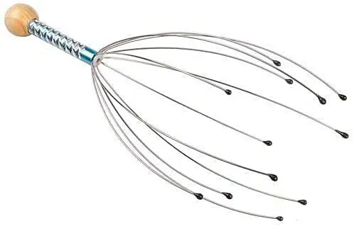 مدلك فروة الرأس والرقبة للا سترخاء استانيلس ، يدلك برفق دون أية أضرار ، فضي