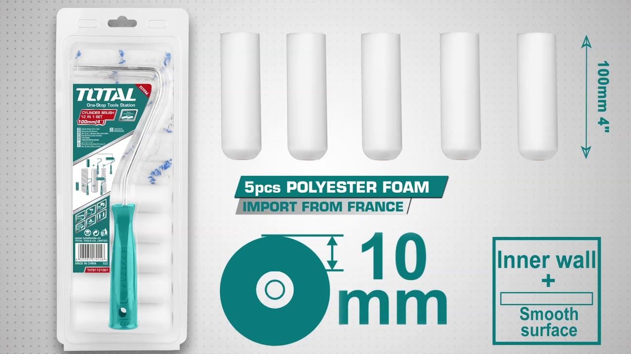 فرشة دهان توتال، 4 بوصة، 10 غيار، THT81121001