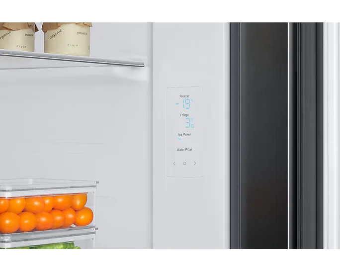 Samsung Side by Side Refrigerator, No Frost, 634 Liters, Inverter, 2 Doors, Water Dispenser, SpaceMax™ Purification, Black, RS68A8820B1