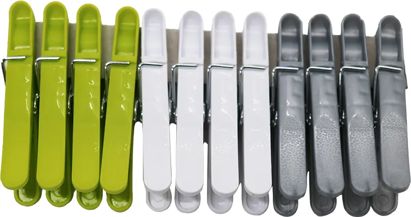 Plastic clothespin set, 12 pieces, 6 inches, multiple colors