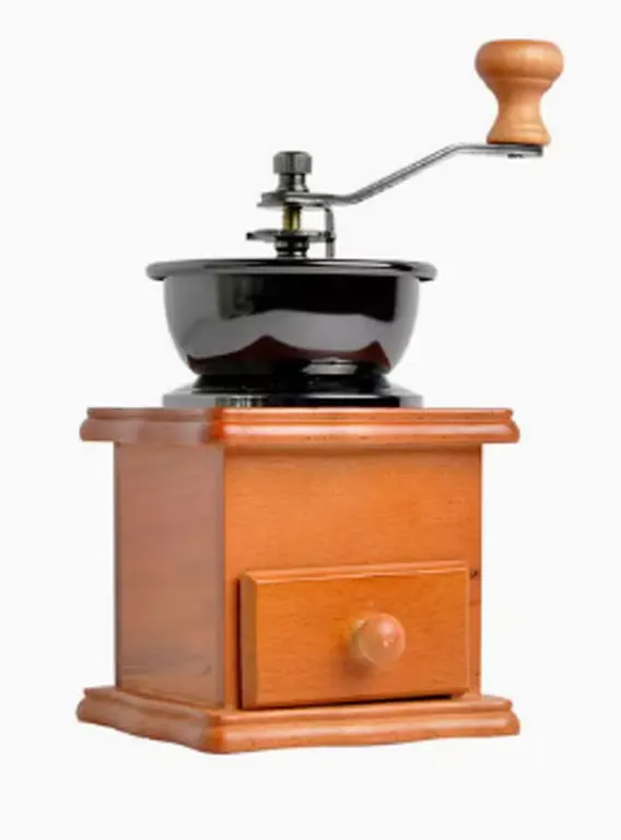 مطحنة بن يدوية خشب - بني