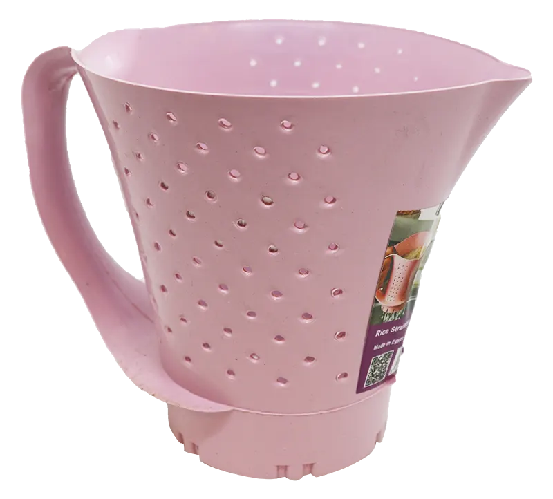 Plastic Rice Strainer In The Shape Of A Cup - Pink