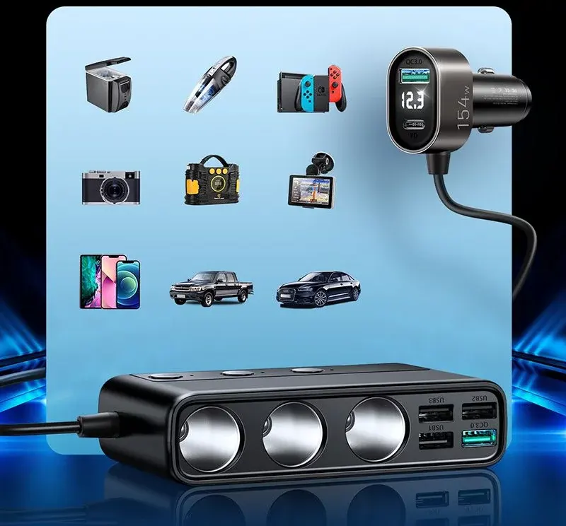 شاحن سيارة سريع صغير من جوي روم للموبايل والتابلت،  يو إس بي متعدد، أسود JR-CL06