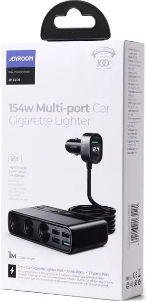 شاحن سيارة سريع صغير من جوي روم للموبايل والتابلت،  يو إس بي متعدد، أسود JR-CL06