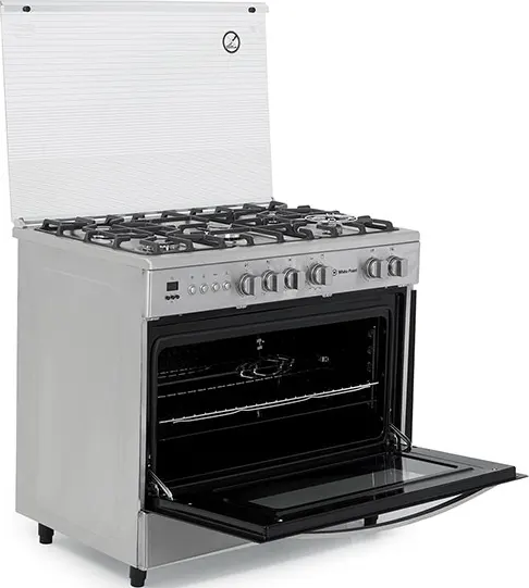 بوتجاز غاز وايت بوينت 5 شعلة، 60*90 سم، امان كامل، حوامل أواني زهر، مروحة، ستانلس ستيل، WPGC9060XTOCFSDA