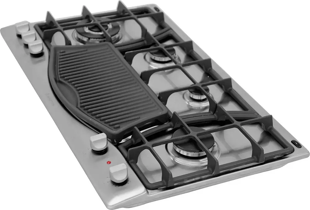 Ariston Built-In Hob, 90 cm, 4 Gas Burners + Grill Burner, Stainless, PH 941 MSTBGH