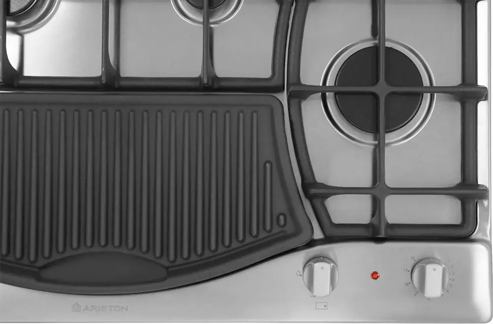 Ariston Built-In Hob, 90 cm, 4 Gas Burners + Grill Burner, Stainless, PH 941 MSTBGH