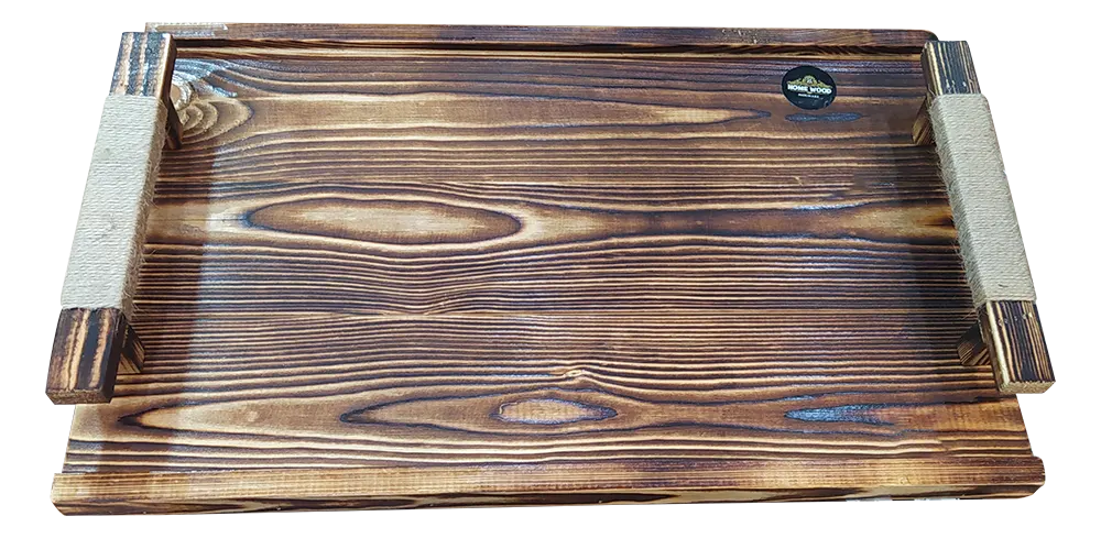 صينية تقديم مستطيلة خشب ويد خشب هووم وود - بني