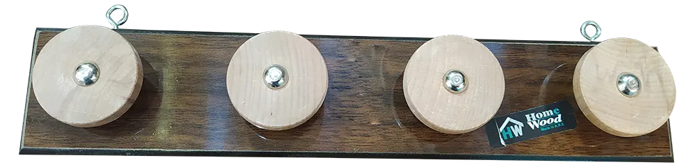 Home Wood Wooden Door Hanger 4 Hooks - Brown