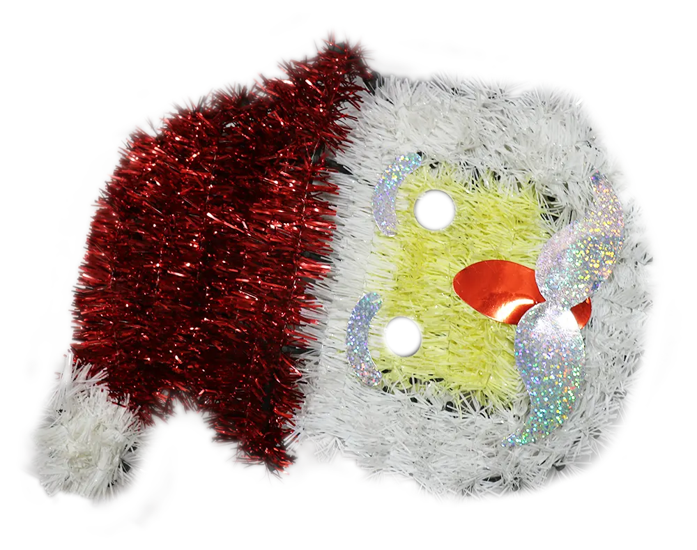 فوم شكل وجه بابا نويل جليتر - أحمر و أبيض