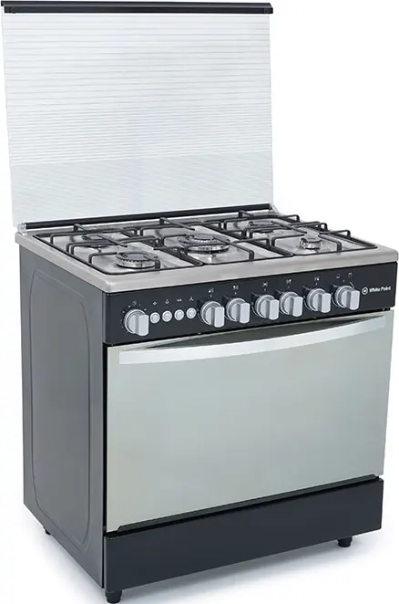 بوتاجاز وايت بوينت ، 60x 80سم،5 شعلة ، سلفرx  أسود، WPGC8060BXTAN