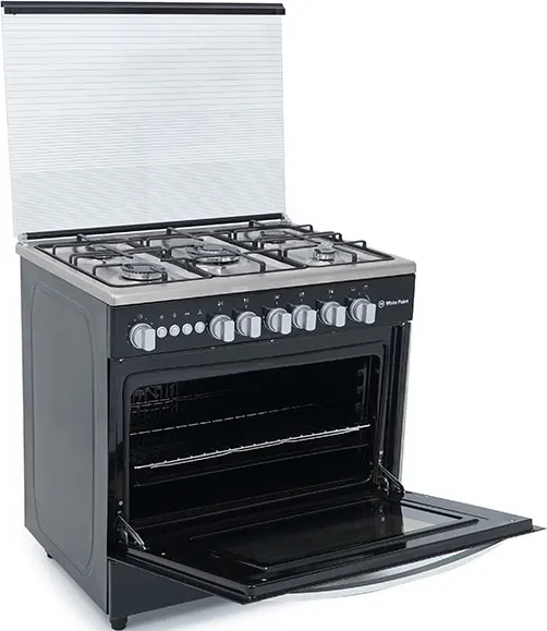 بوتاجاز وايت بوينت ، 60x 80سم،5 شعلة ، سلفرx  أسود، WPGC8060BXTAN